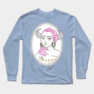 Taurus Zodiac Sign Art Long Sleeve T-Shirt